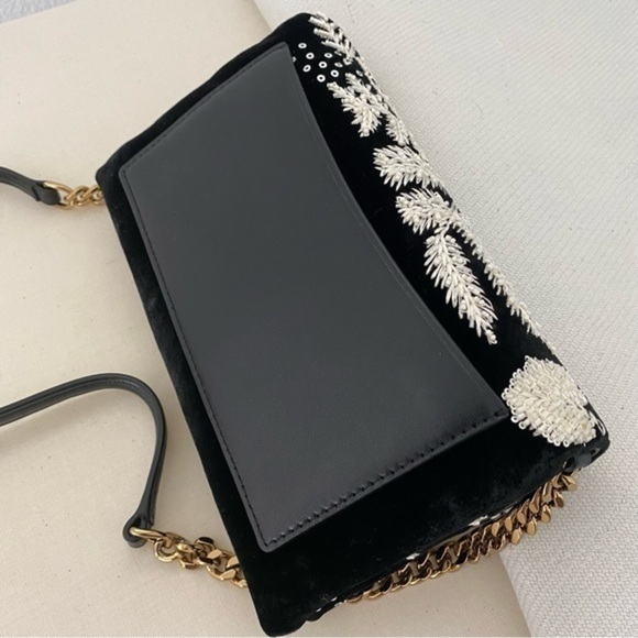 Tory Burch Kira Embroidered Velvet crossbody wallet bag - Picture 8 of 12